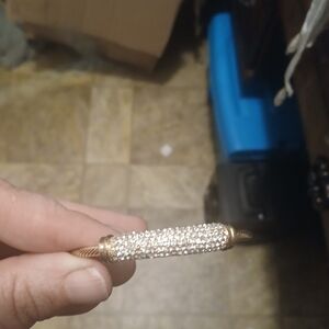 Shoe Dazzle Gold Crystal Reptile Accent Bracelet